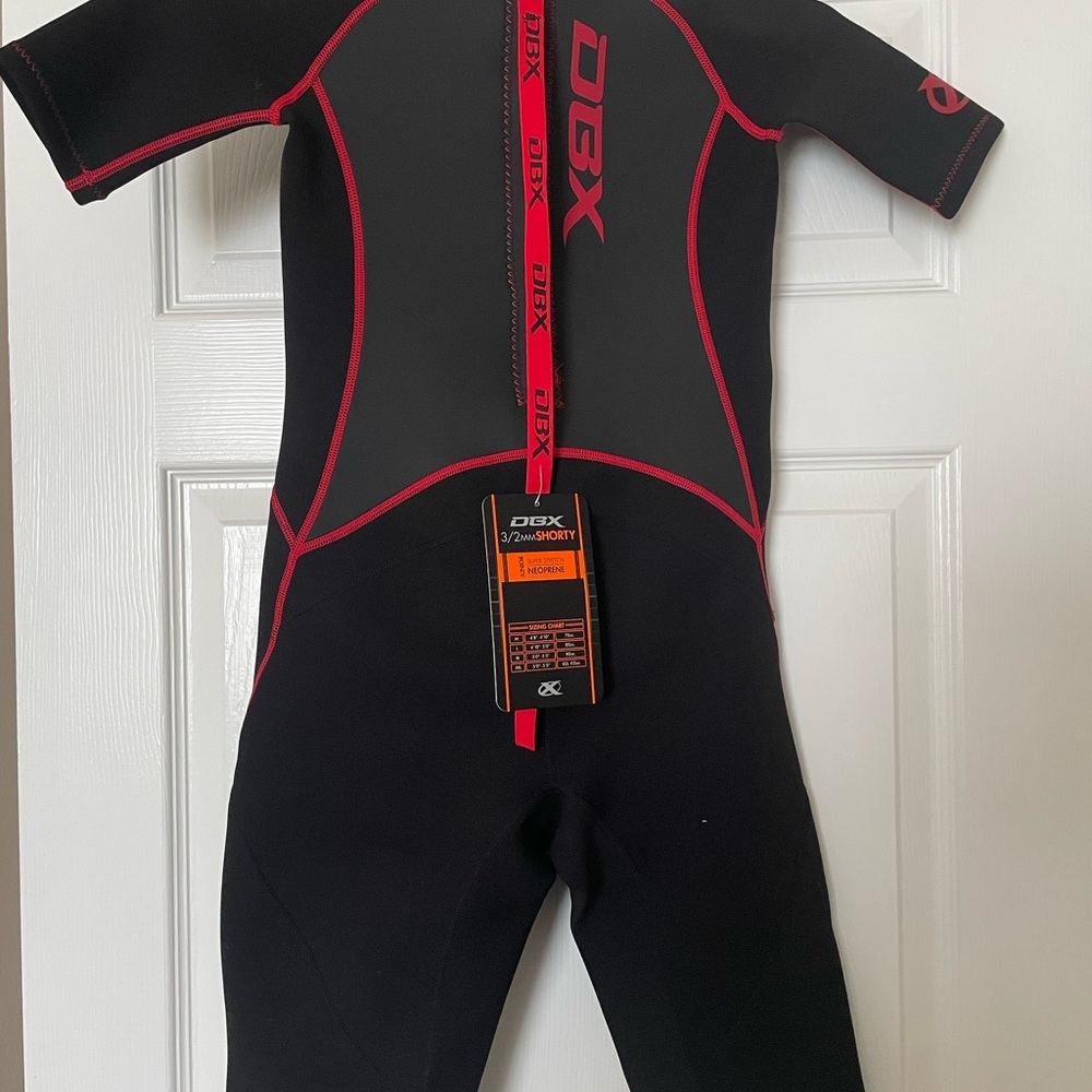 DBX Junior Size Large Black and Red Wetsuit